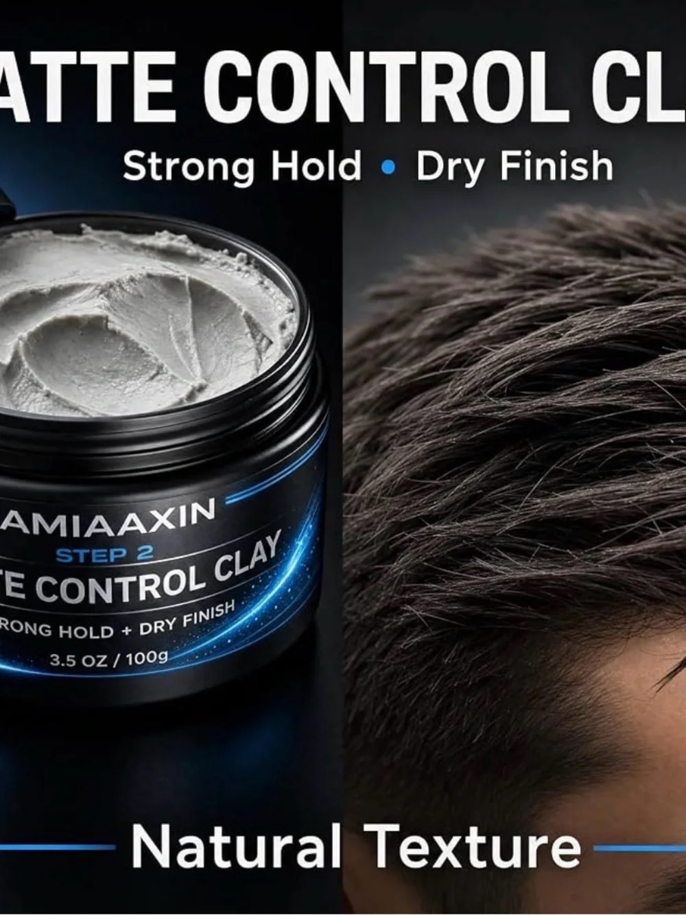 Hair Clay & Sea Salt Spray Kit for Men Strong Hold Matte Clay with Texturizing S